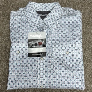 Wrangler 20X Boys Western Snap Shirt Long Sleeve Large Cowboy Geometric New - Picture 1 of 9
