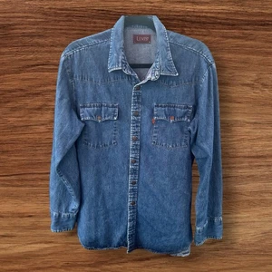 Vintage 80s Levis Copper Snap Denim Shirt Large Orange Tab 70s. C1-009 - Picture 1 of 8