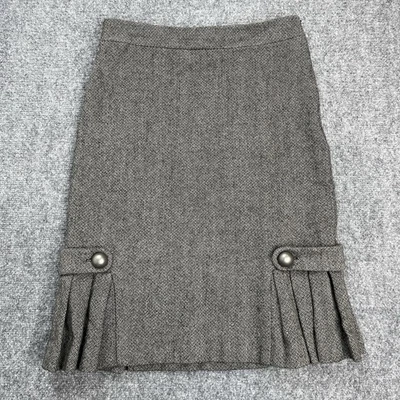 Falda lápiz vintage Banana Republic talla 6 plisada forrada mezcla de lana cremallera lateral Foto 1 de 4
