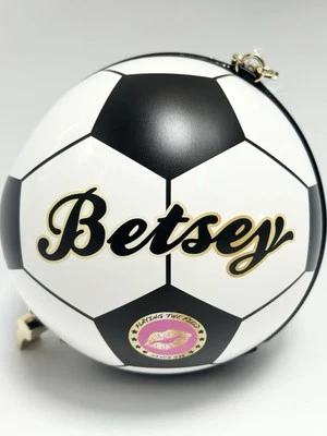 Betsey Johnson Kitsch Goal Crossbody Bag Black White Soccer Ball NWT - Image 1 of 4
