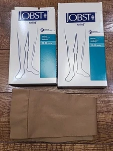 2 Calze Mediche a Compressione Jobst Relief Ginocchio Alto 20-30mmHg Uomo e Donna NUOVE - Foto 1 di 6