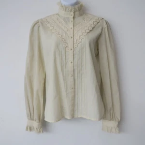 Vintage Gunne Sax Blouse Size 7 Victorian Ruffle Cottagecore Prairie - Picture 1 of 12
