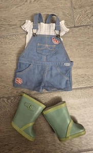American Girl Doll BLAIRE GOTY 2019 Gardening Outfit RETIRED Overalls Top Boots - Picture 1 of 3