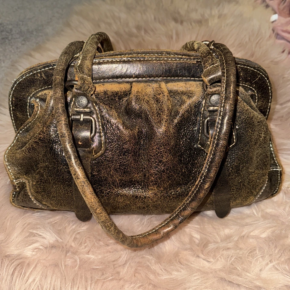 Patricia Nash, marrón envejecido/cuero metálico, estilo bolso de hombro/tote Foto 1 de 4