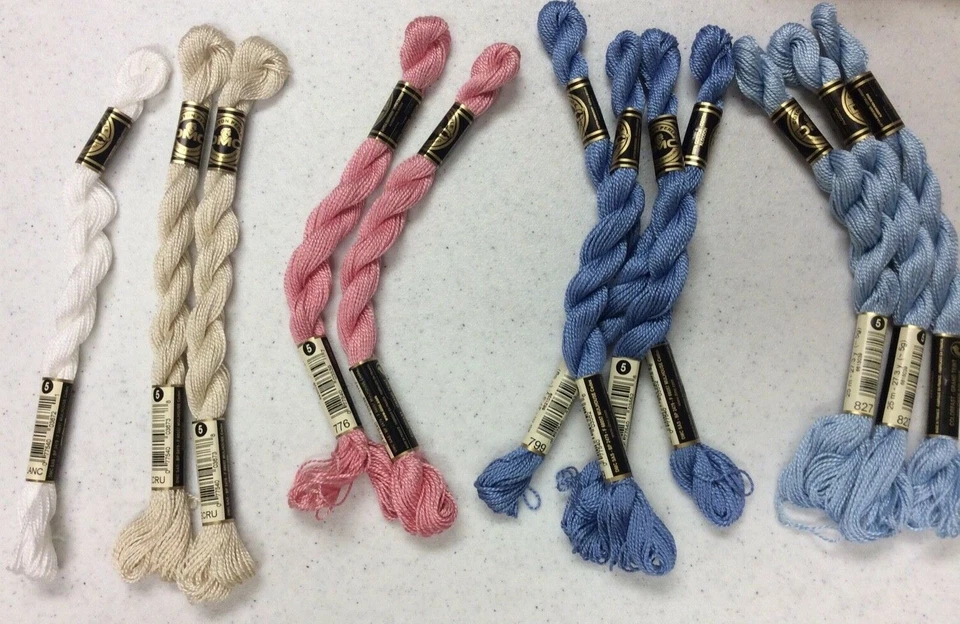 DMC COTTON PEARL- 5G- 27.3 YARDS-  5 COLORS IN A SET- 13 TOTAL SKEINS - Image 1 of 1