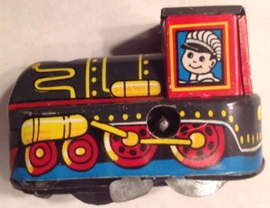 Japan Vintage Litho Tin Toy Train Locomotive 1501 Wind Up Damaged - Picture 1 of 9