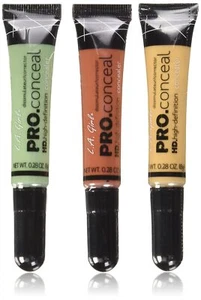 LA Girl Pro Conceal Corrector Set - Orange, Yellow, Green Correctors - 3PC Set - Picture 1 of 2