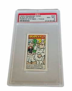 Popeye Primrose Sweet Card 1970 Olive Oyl Oscar Wimpy Pea #27 PSA 8 Rough House