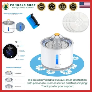 Clean Water Cat Fountain - 2.4L Stainless Steel with Filters and Mat Included - Picture 1 of 9