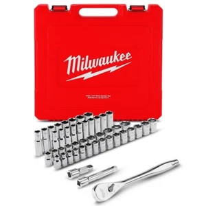 47pce Milwaukee 48229010 1/2" Drive SAE and Metric Socket Wrench Set - Picture 1 of 1