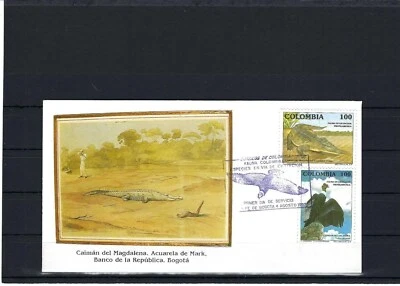 Endangered Species Crocodylus acutus Vultur gryphus F.D.C 1992 COLOMBIA - Image 1 of 3