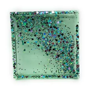 ***MEGA REDUCTIONS*** MINT GREEN TRINKET COIN TRAY SOAP DISH COASTER SQUARE - Picture 1 of 3