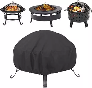 Fire Pit Cover round for Fire Pit 22- 34 Inch, Waterproof Outdoor Firepit Cover, - Picture 1 of 3