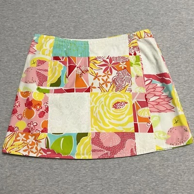 Falda envolvente Lilly Pulitzer para mujer 4 rosa reversible retazos limón lima vintage Foto 1 de 4