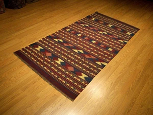 3.4 x 7 Hand Woven Very Fine Afghan Caucasian Kilim Vegetable Dye Hand Spun Wool - Picture 1 of 6