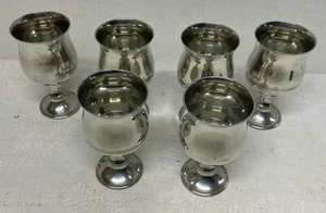 6 Verres métal Anglais ( BPC ) English Aquines Locke Pewter - Picture 1 of 6