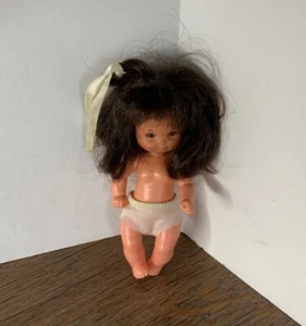Vintage 1976 ROSEBUD Baby Girl Doll Mattel Brown Hair & Eyes - Picture 1 of 3