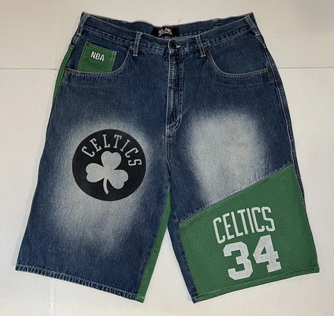 UNK NBA Denim Shorts Boston Celtics Paul Pierce #34 Size 38 Cover