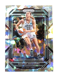 Tarjeta de novato 2023 Panini Prizm WNBA Marine Johannes Cracked Ice #6 Liberty - Imagen 1 de 2
