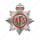 Original Auxiliary Fire Service Lapel Badge - Vintage Kings Brigade Silver AFS