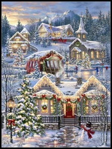 Christmas Village 6 - Counted Cross Stitch Patterns - Color & BW Symbols - Picture 1 of 2