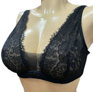 Reggiseno in pizzo floreale Victorias Secret Dream Angels senza foderato immersione trasparente nero - Foto 1 di 4