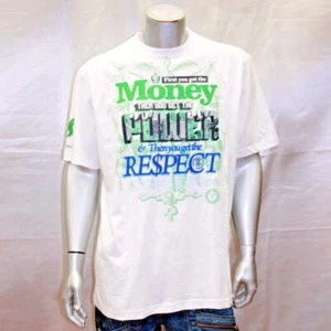 Men's Parish White "Money | Power | Respect" Short Sleeve Tee Shirt NWT - Picture 1 of 9