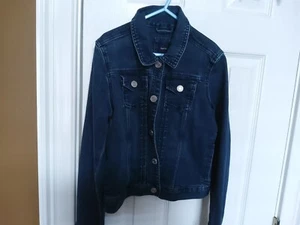 Gap Kids Classic Blue Stretch Denim Jacket Sz L Easy Snap 4 Pockets EUC - Picture 1 of 5