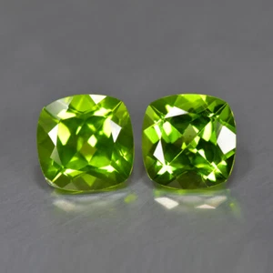 3.30Ct (2Pcs) Cushion Pair_Great look Sparkles Gem Unheated Pakistan Peridot - Picture 1 of 1