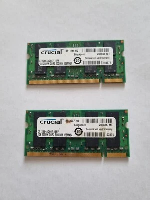 Crucial 1GB 200PIN DDR2 SODIUM 128MX64 - Image 1 of 4