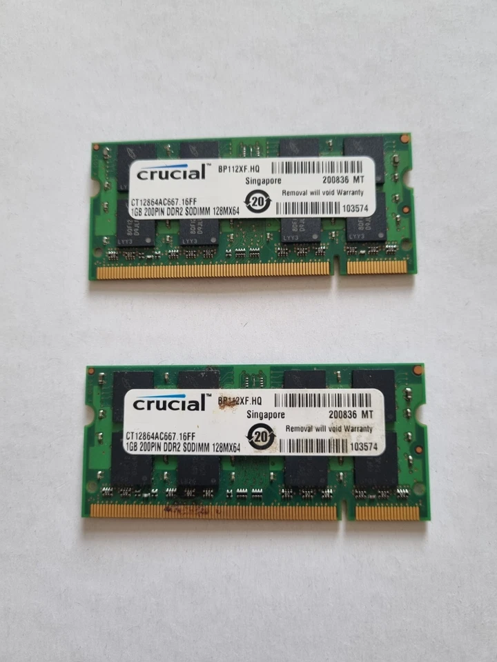 Crucial 1GB 200PIN DDR2 SODIUM 128MX64 - Image 1 of 4
