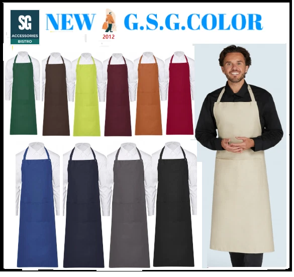 SG Grembiule lungo con pettorina e tasca "AMSTERDAM"