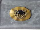 Antique Victorian Brass Sash Pin Amethyst Color Stone