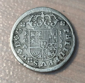 ESPAÑA CUENCA FELIPE V 1 REAL 1718 JJ MBC-/MBC - Picture 1 of 2