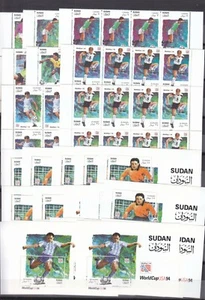 stamps SUDAN 1995 SC 470 472:480 WORLD CUP USA 1994 LOT X10 MNH SHORT SETS #104 - Foto 1 di 2