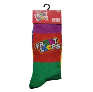 Froot Loops Kelloggs Crazy Crew Socks Mens Womens Red Green Unique Fun - Picture 1 of 4