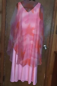 VESTIDO VINTAGE SIN MANGAS CON CAPA DE CREPÉ: USADO POR ANITA DARIAN - Imagen 1 de 5