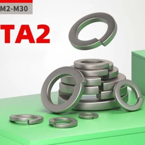 TA2 / TC4 Titanium Spring Washers Rectangular Coil Section Metric Lock M2 - M30 - Picture 1 of 6