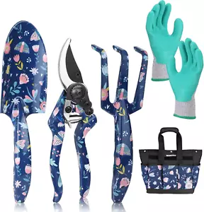Heavy Duty Garden Tool Set with Bag 5 Piece Aluminum Hand Tools Gardening Kit - Picture 1 of 7