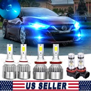 For Nissan Maxima 2009-2014 - 6PC LED Headlight Hi/Lo Fog Light Bulbs 8000K Kit - Picture 1 of 12