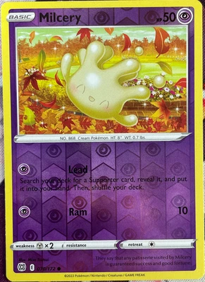 Milcery Reverse Holo - 070/172 - Brilliant Stars Pokemon 2022 - Image 1 of 3