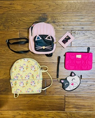 Betsey Johnson Coin Bag Handbag Purse Backpack Wristlet Bundle Lot of 5 - Image 1 of 4