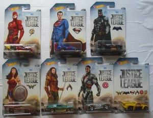 Hot Wheels Justice League 1/64 Scale Diecast Cars Set 1-7 Mattel 2017 - Imagen 1 de 1