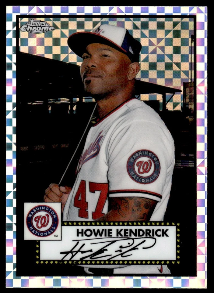 2021 Topps Chrome Platinum Anniversary X FRACTOR Howie Kendrick Washington - Image 1 of 2