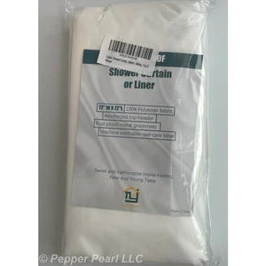Shower Curtain or Liner White Water Proof 72 inch Square Reinforced Header Bath - Bild 1 von 3