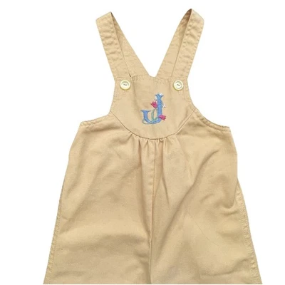 Mono largo amarillo bordado J mono corazón mono vintage Kmart niño niña talla 4T Foto 1 de 4