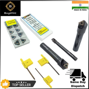 Herramienta de bisel indexable 45° 120 mm con 10 insertos de carburo de repuesto - Imagen 1 de 45