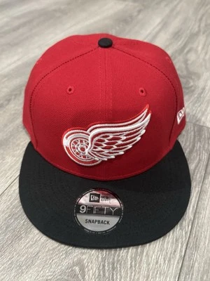 Chapéu ajustável Detroit Red Wings New Era 9Fifty SnapBack vermelho, cor preta - Imagem 1 de 4