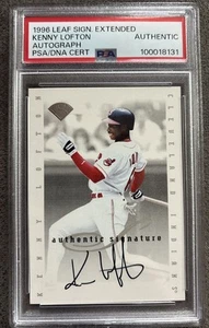 1996 Leaf Signature Extended Autograph Kenny Lofton Indians PSA/DNA Cert - Picture 1 of 3