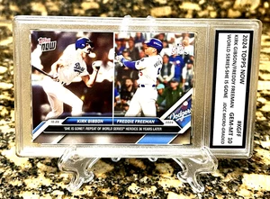 Freddie Freeman / Kirk Gibson Ws Heldentaten Hr 2024 Topps Graded Gem-Mt 10 # - Bild 1 von 5